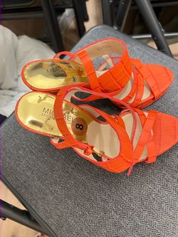 Michael Kors strappy sandal orange platform