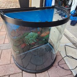 Fish tank / aquarium 15 gallons. Half moon