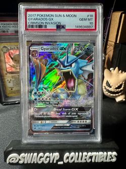 ◓Gyarados GX 18/111 S&M Crimson Invasion 2017 - Pokémon Holo Ultra Rare PSA 10◓
