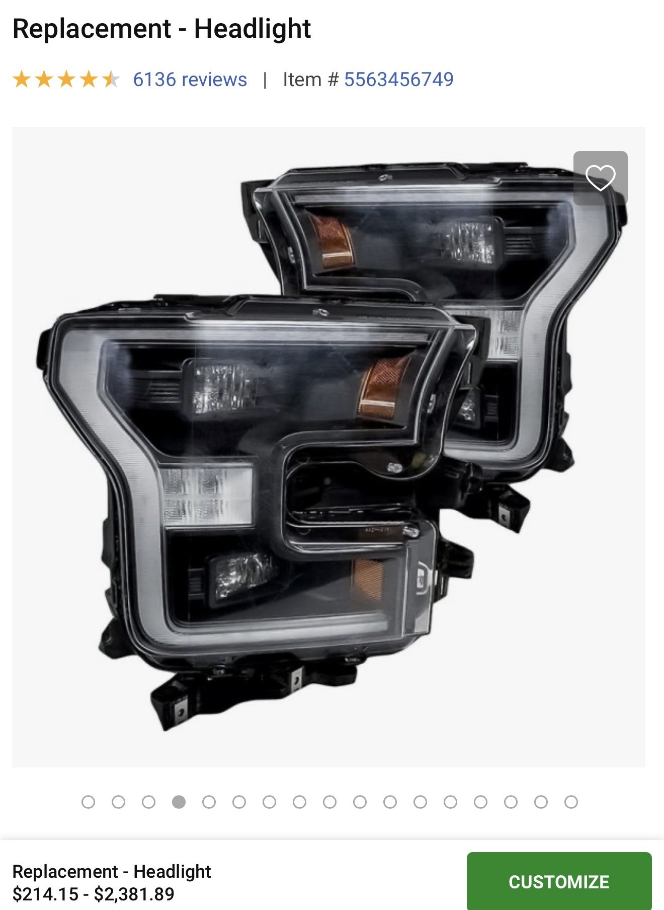 Brand New Black Housing LED Headlight Set For F150 Year 2014 To 2020