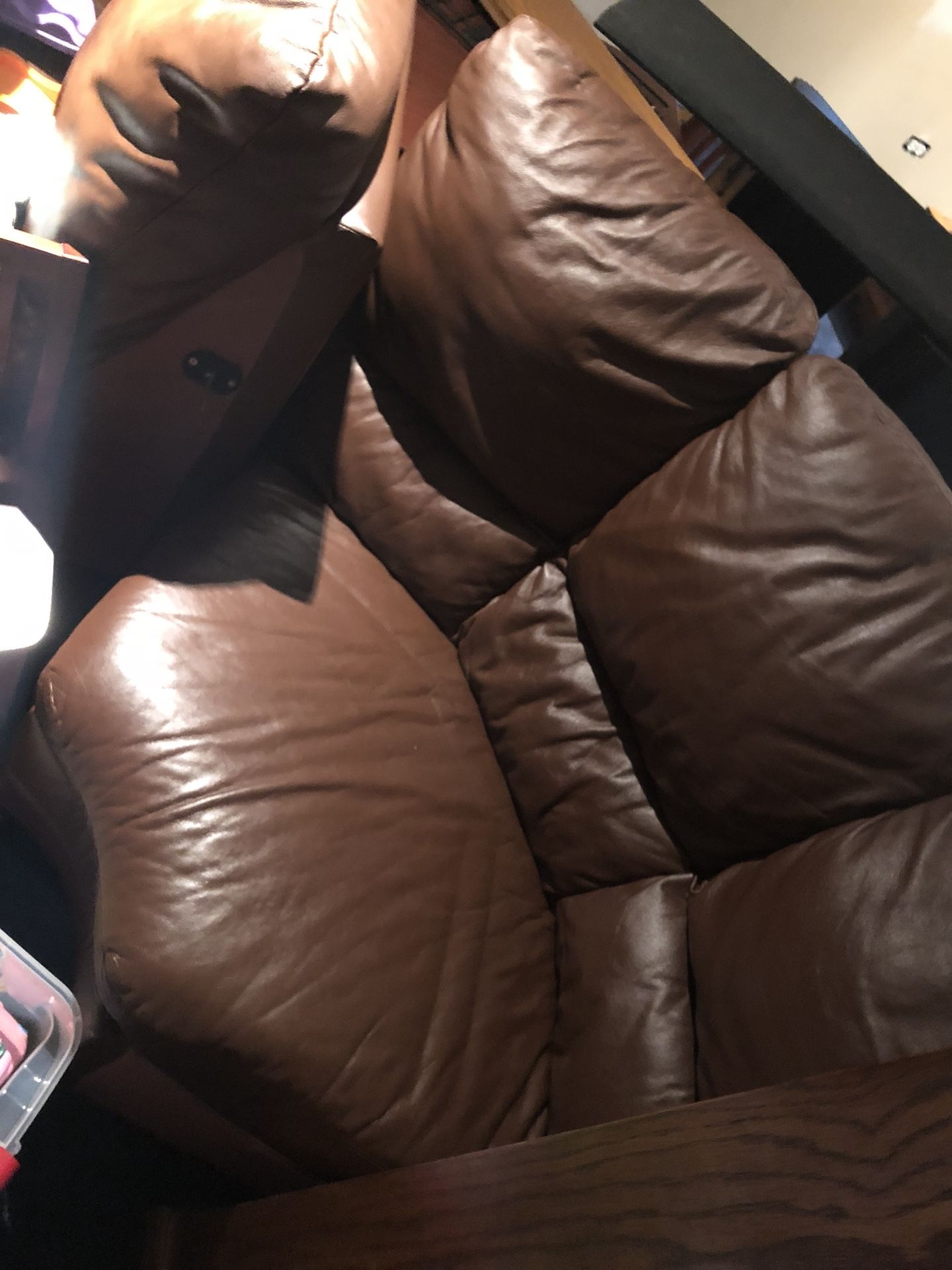 Leather sectional couch