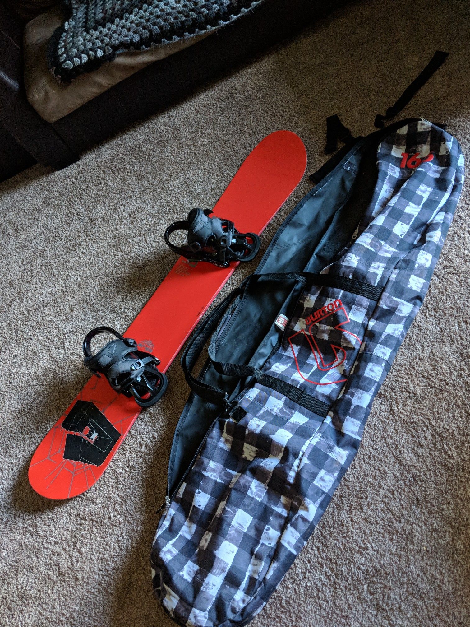 BTM Snowboard and Burton Bindings