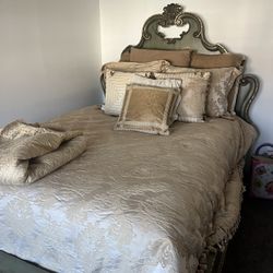 Beautiful Designer Queen Bedframe/ Headboard ( Bedding Sold Separately) With Mattress Or Without $600