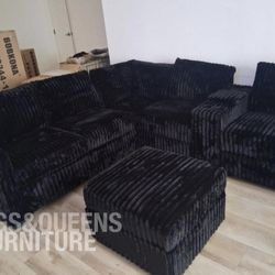  New Black Sectional 