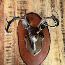 Brass Stag Head Wall Hanging 