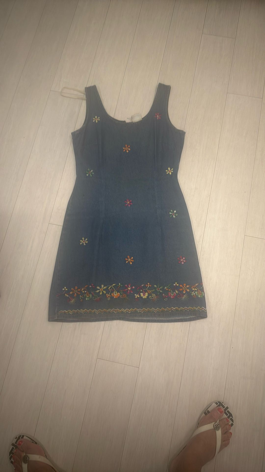 BLUE JEAN EMBROIDERY DRESS SIZE 7