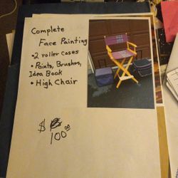 Face Painting Chair And Paint Kits