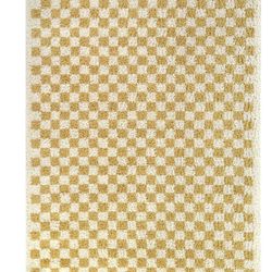 Covey Plush Checkered Thick Shag Area Rug - 6'7" x 9' - Mustard