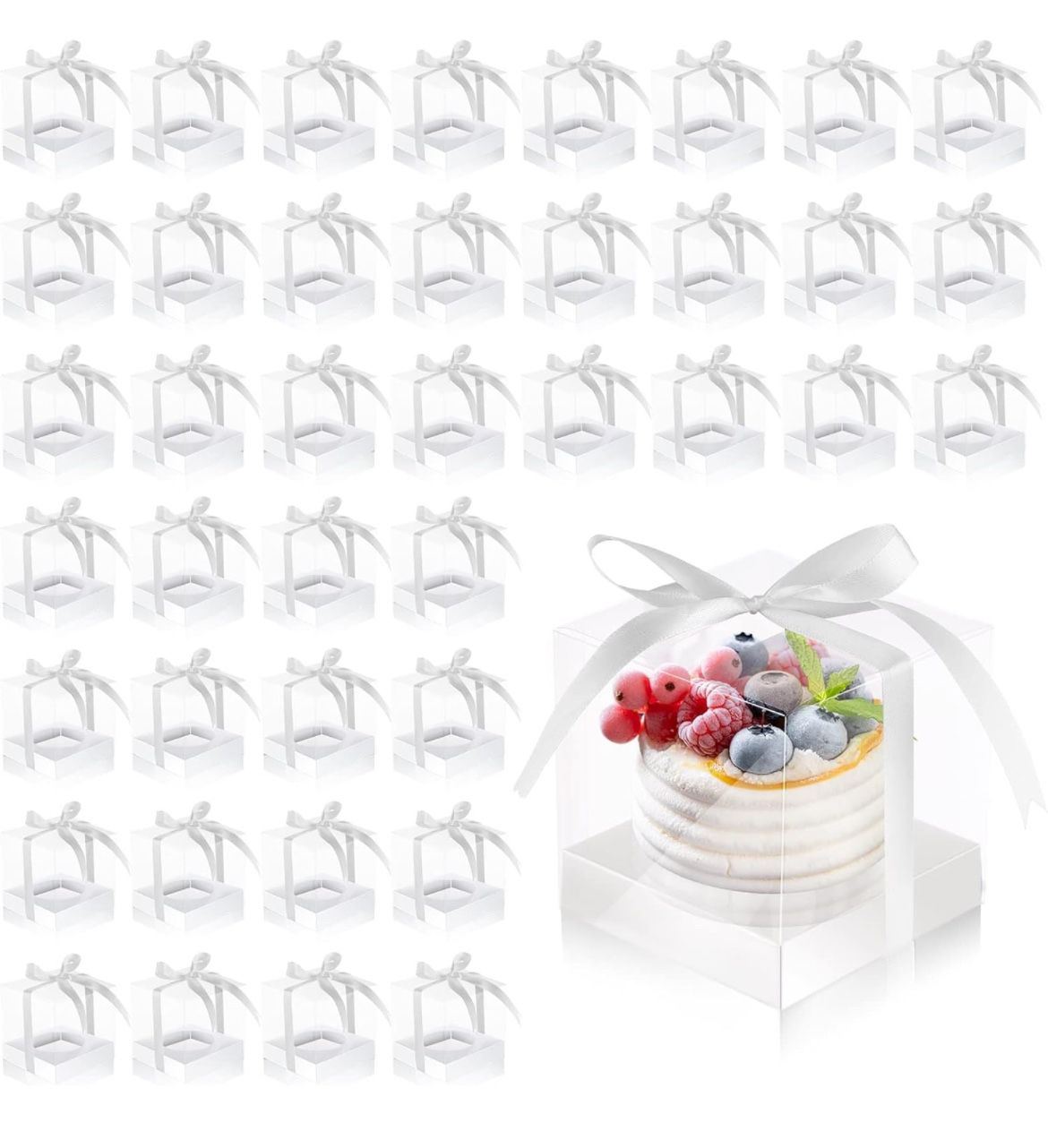 20 Clear Cupcake Boxes Individual 3.5 Inch Plastic Cupcake Containers Single