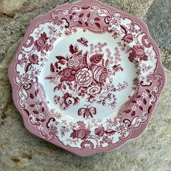 🌹 Spode Archive Collection “Blue Rose” Plate (Mauve/Rose) – England
