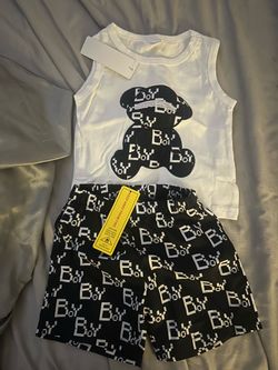 Kids Boy Print Tank Top and Shorts Set