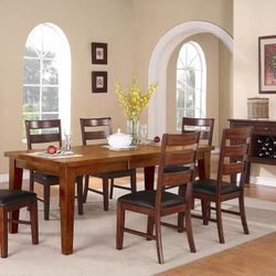 Brand New Oak 7pc Formal Dining Table Set 