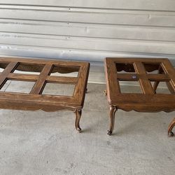 Solid Oak Coffee Table And Side Table 