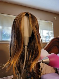 Long straight hair wig