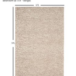New Beige Wool Rug For Sale