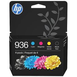 HP 936 Black/Cyan/Magenta/Yellow Standard Yield Ink Cartridges, 4/Pack (6C3Z5LN)