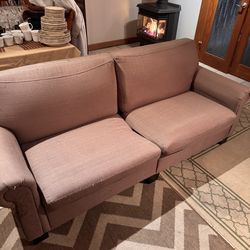 80” Couch Rust Color w/ Cover – Clean, Sturdy, Pet-Friendly Price - $40 (Woodbridge)