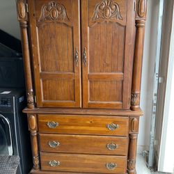 Solid Wood Wardrobe Stately Armoire made by Elkin Furniture Collection