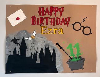 Custom birthday banner (hand painted) 3x4ft