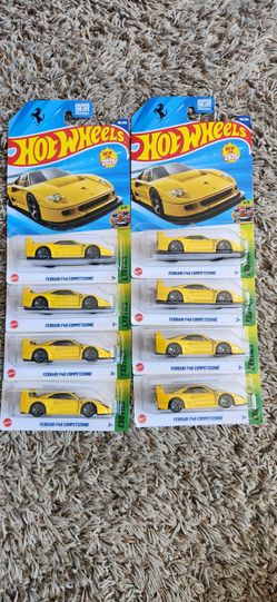 2025 Hot Wheels Yellow Ferrari f40 lot of 8