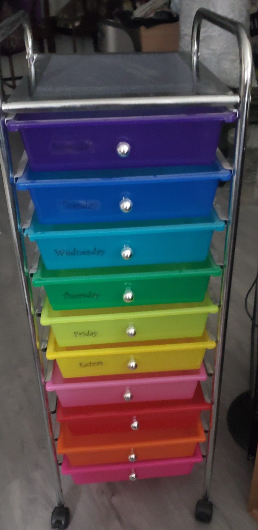 Like New Heavy Duty Large 10 Drawers Storage Organizer Cart On Wheels. 