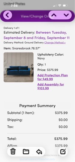 Velvet Blue 2 Seat Sofa