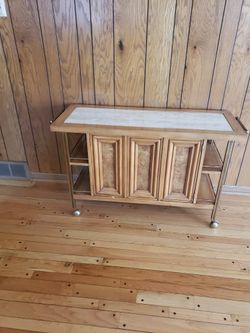 Portable Bar With Marble Inlay