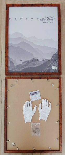 Set of 2 Rustic Brown Wood Pattern Picture Frames | Vintage Aged Look | For Family Portraits, Artwork, Posters | Plexiglass| Wall Decor Marcos de foto