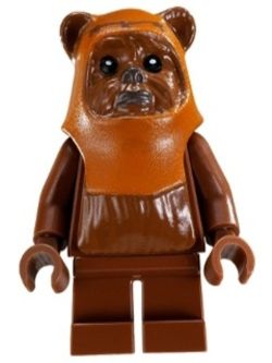 SW0237 Wicket (Ewok) - Printed Dark Orange Hood, Reddish Brown Face