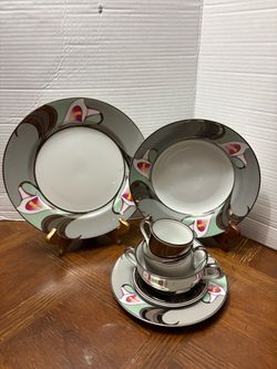 Vintage Silver Metallic Teacup