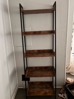 5-Tier Industrial Ladder Bookshelf