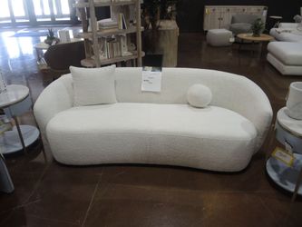 Kuka Curved Arm Sofa - White | Couch | Living Room Couch