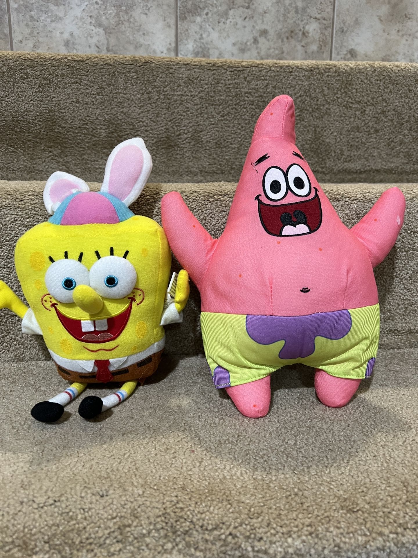 Patrick Star & Spongebob Squarepants Plush Stuffed Animal 11"