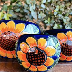 Set of 3 Talavera Bowl Pot Planters
