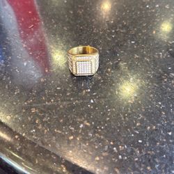 Gold Ring W Moisinite Diamond’s  Size 12