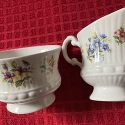 MAURICE DUCHIN INC. WILDFLOWER BOWL AND CREAM PITCHER