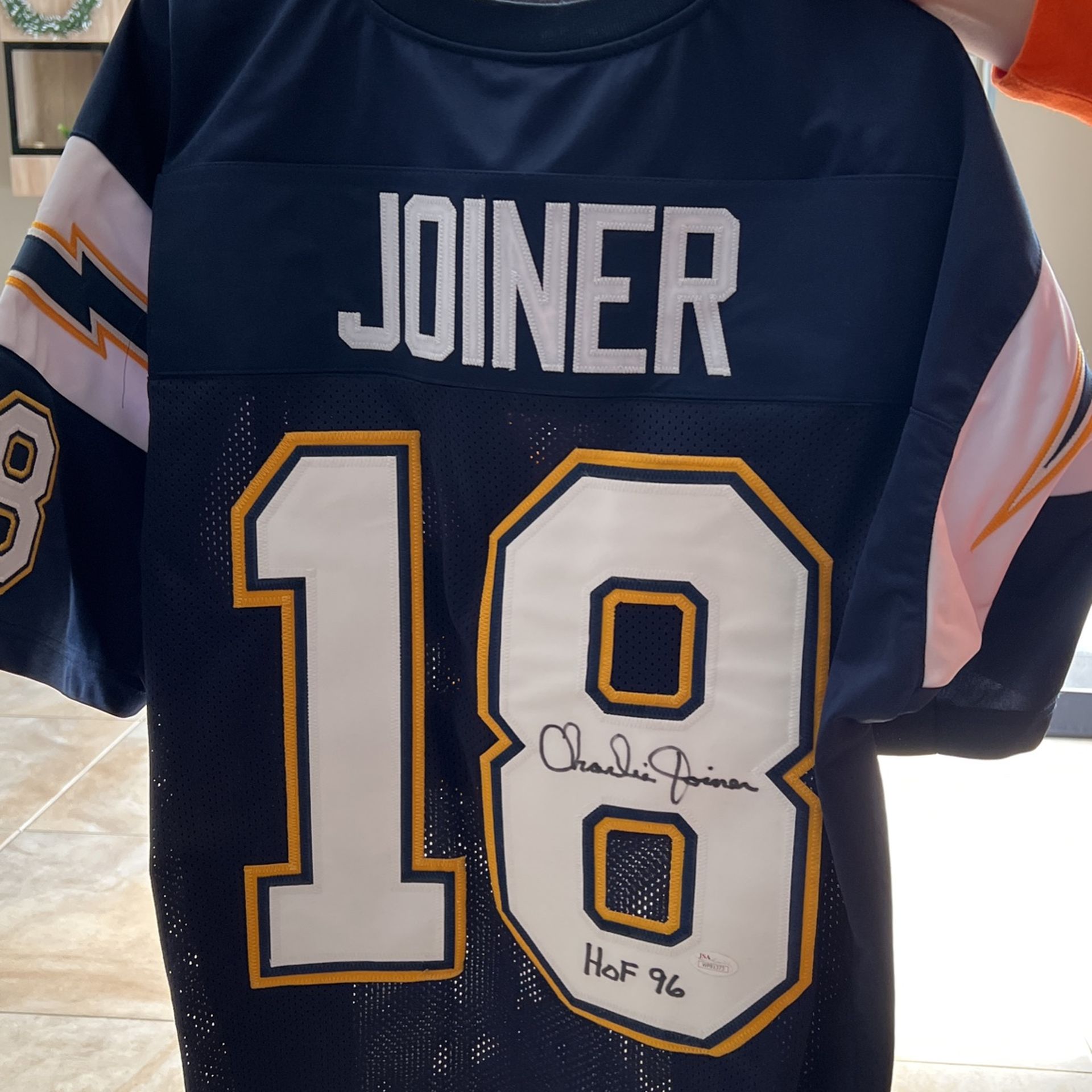 Charlie Joiner San Diego Chargers Autographed Football Jersey