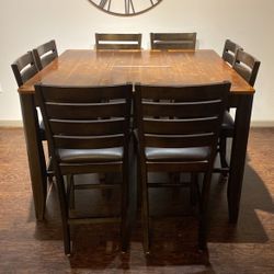 Tall Dining Table + 8 Chairs