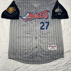 Angels Throwback Grey Pinstripe jersey