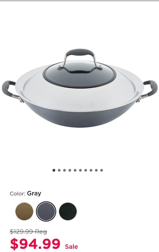 Anolon Advanced Home Hard-Anodized Nonstick (14-Inch Covered Wok, Onyx)