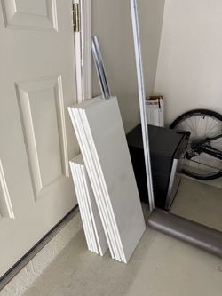 Complete Adjustable Wall Shelving Kit – 10 White Shelves, 4 Tracks & Brackets