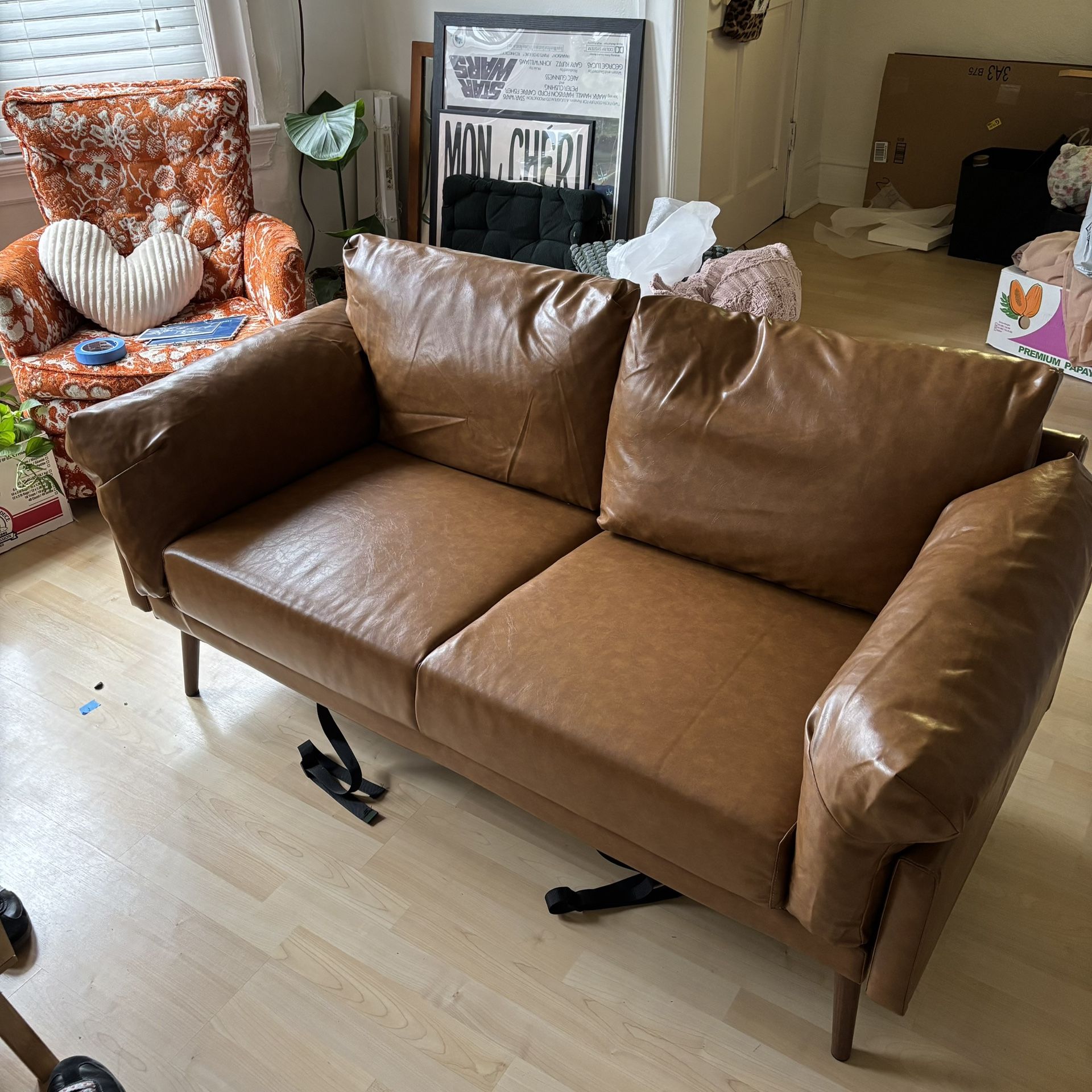 BRAND NEW faux leather couch loveseat