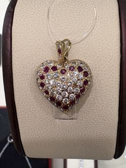 Diamond Ruby Heart Pendant