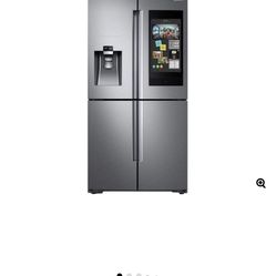 28 cu. ft. Family Hub™ 4-Door Flex™ Refrigerator in Stainless Steel, works perfect like new, with warranty, it has few dents & scratches, tablet works