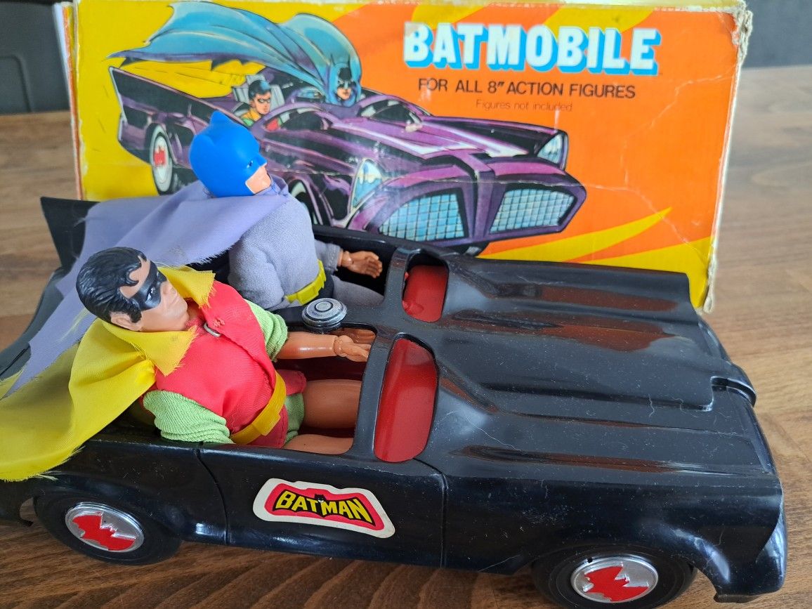 1974 All Original Mego Batmobile With Batman And Robin