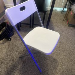 Plastic chair with metal frame
