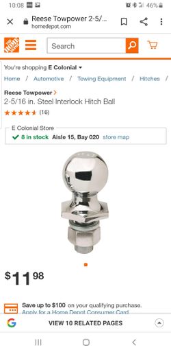 Reese Towpower 2-5/16 in. Steel Interlock Hitch Ball