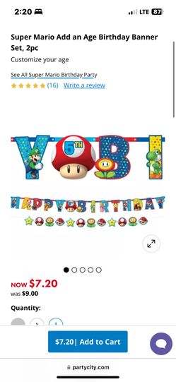 Happy birthday super Mario Banner