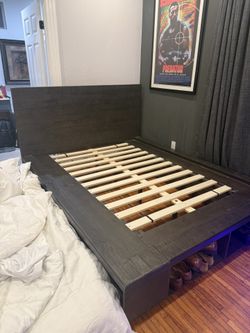 Dark Wood Queen size bed Frame