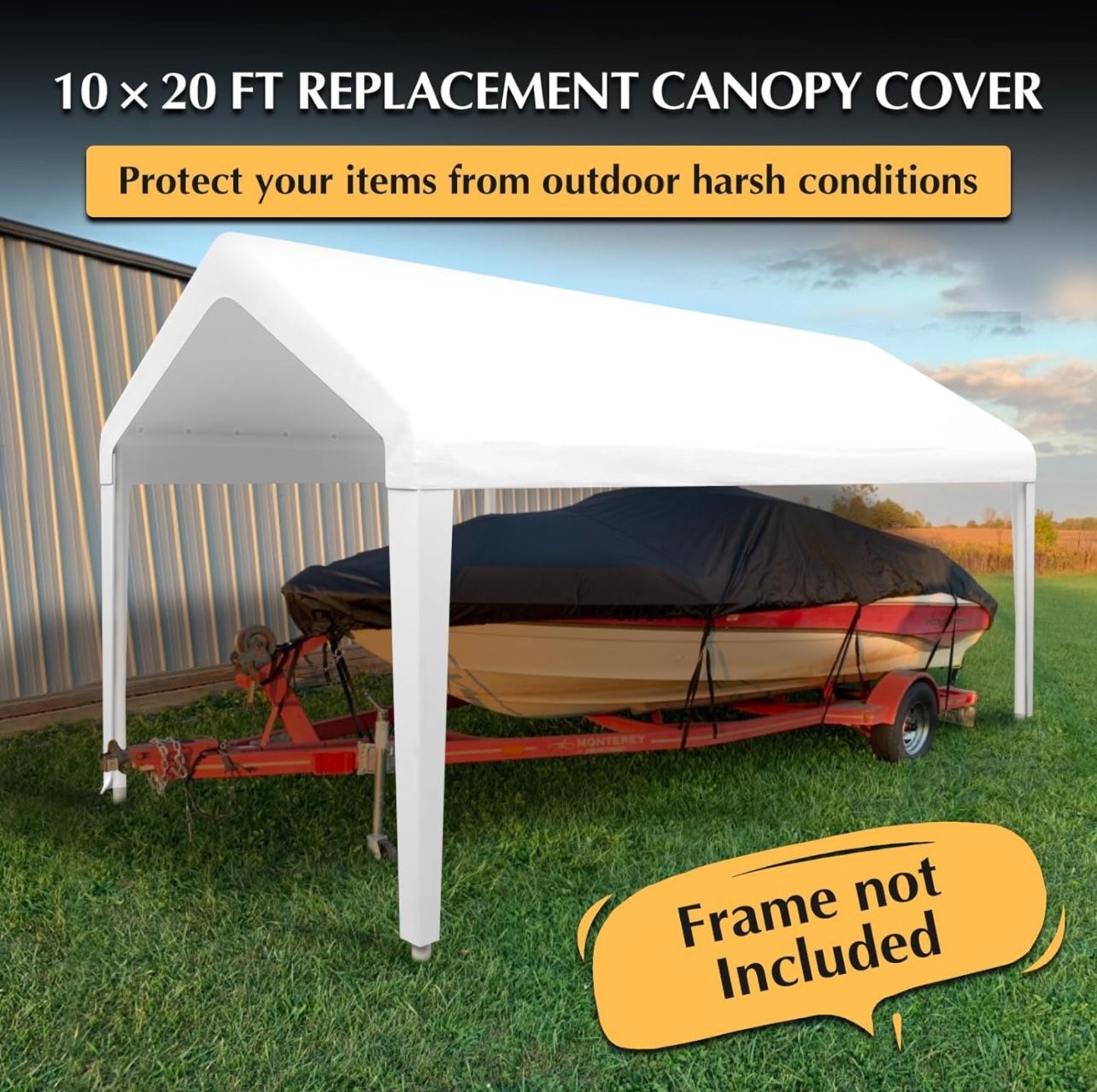 Carport Replacement Canopy, 10x20